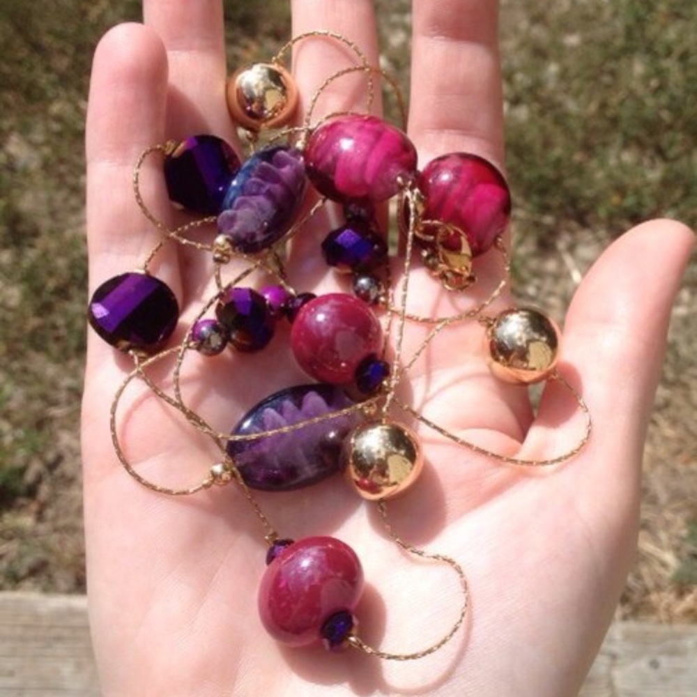 Purple, Pink, and Gold necklace